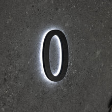 Load image into Gallery viewer, LUMO Lighting Technology | Illuminated Backlit LED Address Number 5" (Outdoor) - Black/Brushed Aluminum