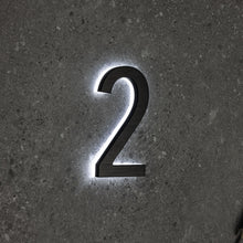 Load image into Gallery viewer, LUMO Lighting Technology | Illuminated Backlit LED Address Number 5" (Outdoor) - Black/Brushed Aluminum
