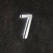 Load image into Gallery viewer, LUMO Lighting Technology | Illuminated LED Address Number 5" (Outdoor) - Silver/Brushed Aluminum