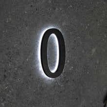 Load image into Gallery viewer, LUMO Lighting | Contemporary Illuminated Address Number 5&quot; (Outdoor) - Black/Brushed Aluminum
