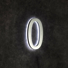 Ladda upp bild till gallerivisning, LUMO Lighting | Illuminated LED Address Number 5&quot; (Outdoor) - Silver/Brushed Aluminum
