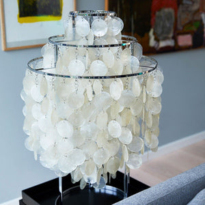 VERPAN | FUN 2TM Mother Of Pearl Table Lamp by Verner Panton 1964 - Chrome