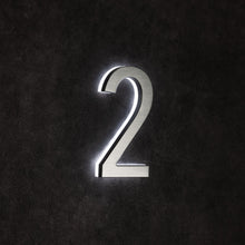 Ladda upp bild till gallerivisning, LUMO Lighting | Illuminated LED Address Number 5&quot; (Outdoor) - Silver/Brushed Aluminum
