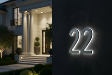 Charger l'image dans la galerie, LUMO Lighting Technology | Illuminated LED Address Number 5" (Outdoor) - Silver/Brushed Aluminum
