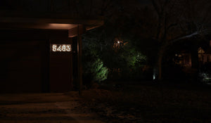 LUMO Lighting | Contemporary Illuminated Address Number 5" (Outdoor) - Silver/Brushed Aluminum