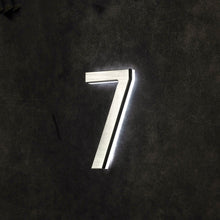 将图片加载到图库查看器，LUMO Lighting | Illuminated LED Address Number 5&quot; (Outdoor) - Silver/Brushed Aluminum
