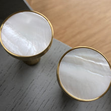 Load image into Gallery viewer, Modernism | Brass &amp; Mother Of Pearl Wall Hooks - 2 Piece Set Large

