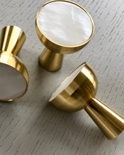 Load image into Gallery viewer, Modernism | Brass &amp; Mother Of Wall Hooks - 2 Piece Set Small
